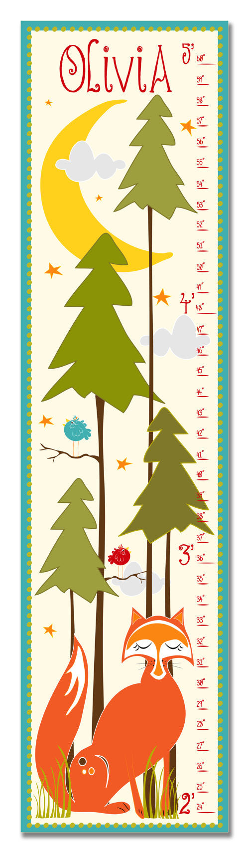 Woodland Fox Personalized Growth Chart