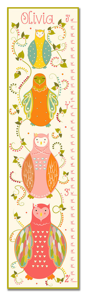 Nesting Owls Personalized Growth Chart