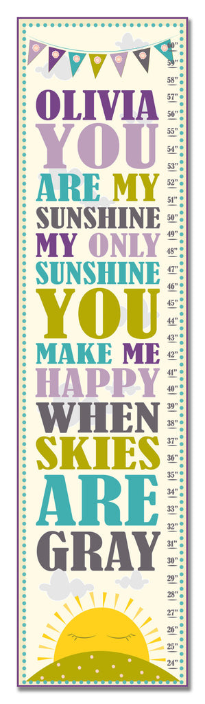 My Sunshine Personalized Growth Chart - Purple