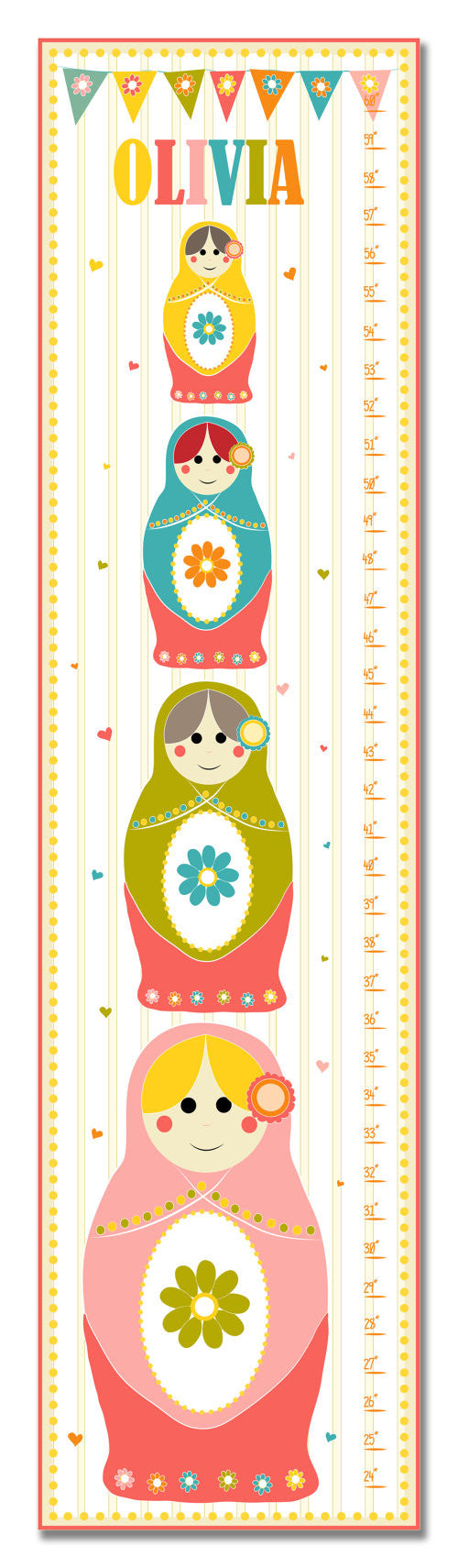 Nesting Dolls Personalized Growth Chart