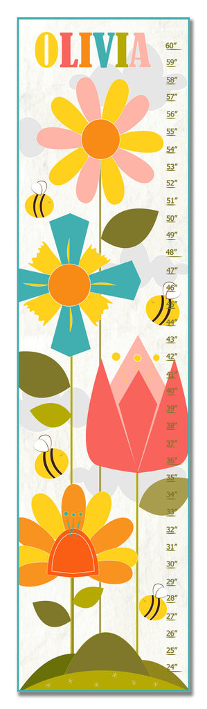 Flower Garden Personalized Growth Chart