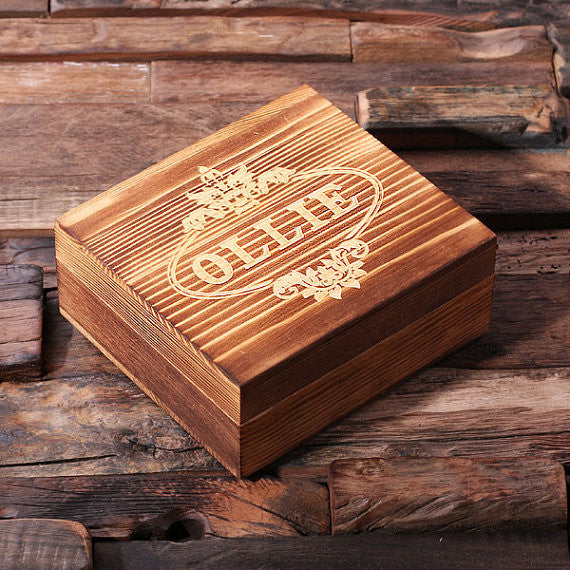 Pocket Knife and Shot Glass in Wood Gift Box - Premier Home & Gifts