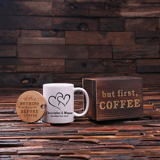 But First, Coffee Double Hearts Coffee Gift Set - Premier Home & Gifts