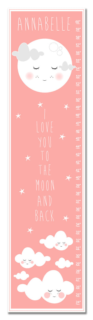 Moon and Back Personalized Growth Chart - Nursery Decor