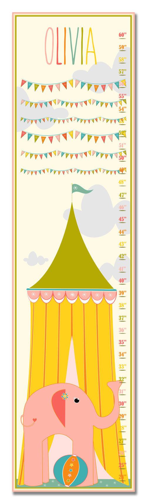 Circus Tent Personalized Growth Chart - Baby Gifts