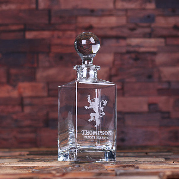 Whiskey Decanter Gift Set in Wood Gift Box - Premier Home & Gifts