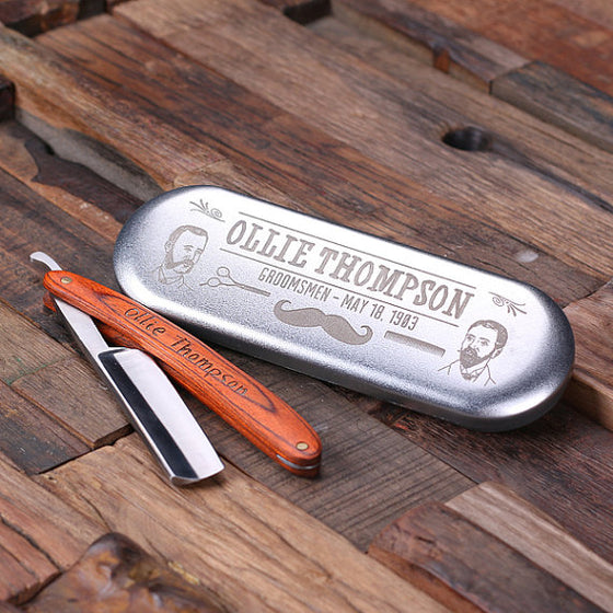 Engraved Straight Razor - Shaving Gifts for Men