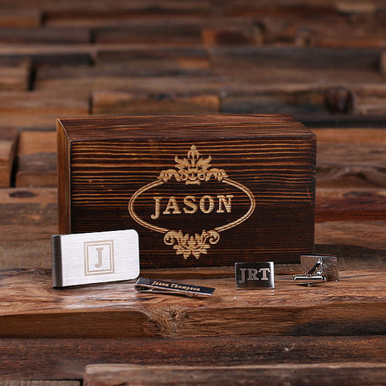 Gentleman's Gift Set in Wood Gift Box - Premier Home & Gifts
