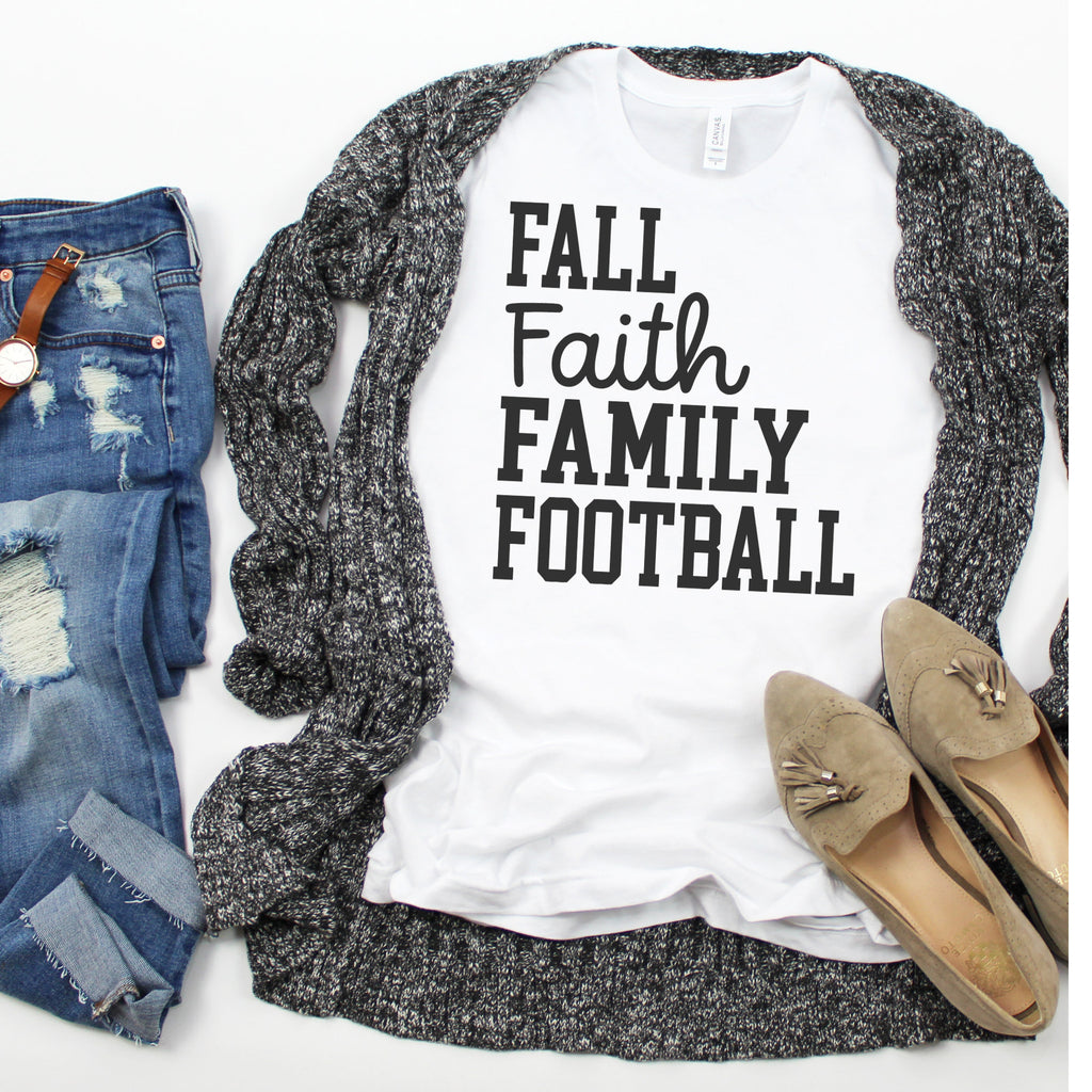 Fall Faith Family Football T-Shirt