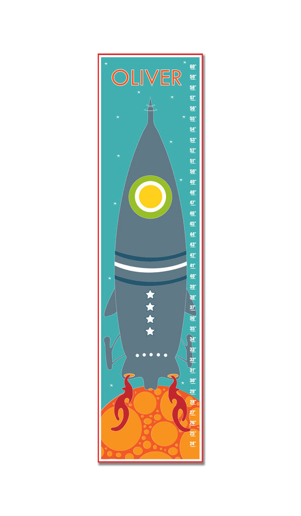 Rocket to Space Personalized Growth Chart - Blue | Premier Home & Gifts