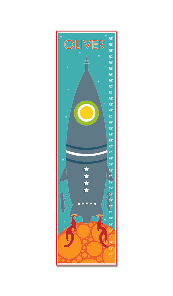 Rocket to Space Personalized Growth Chart - Blue | Premier Home & Gifts