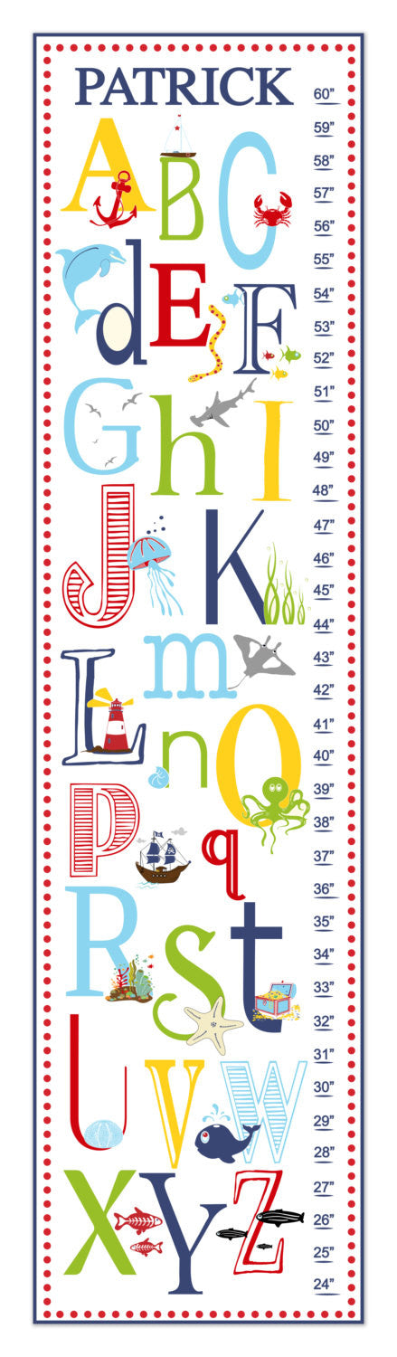 Nautical ABC's Personalized Growth Chart - Premier Home & Gifts