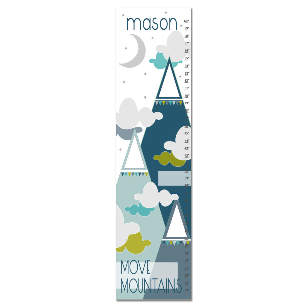Move Mountains II Personalized Growth Chart - Blue | Premier Home & Gifts