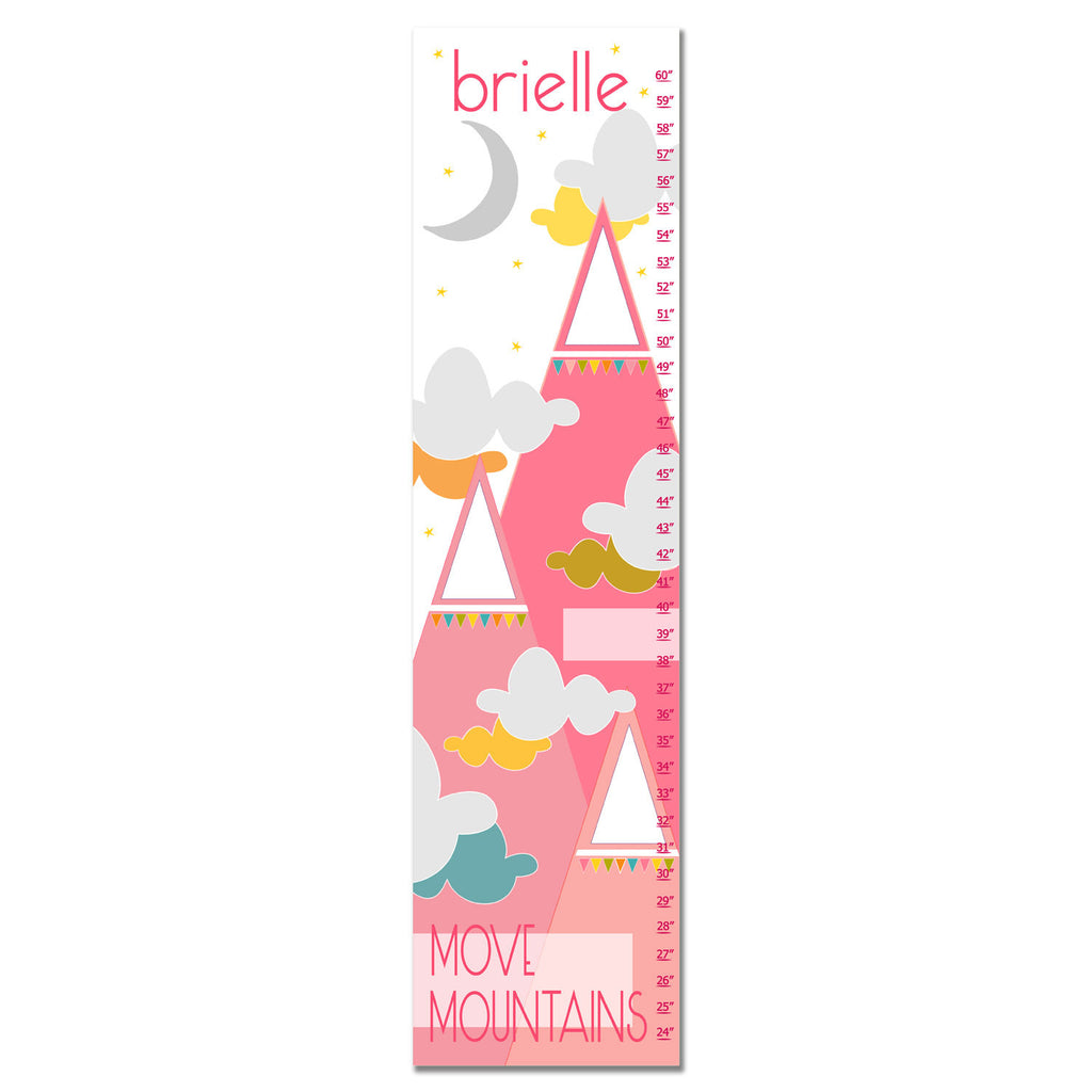 Move Mountains II Personalized Growth Chart - Pink | Premier Home & Gifts