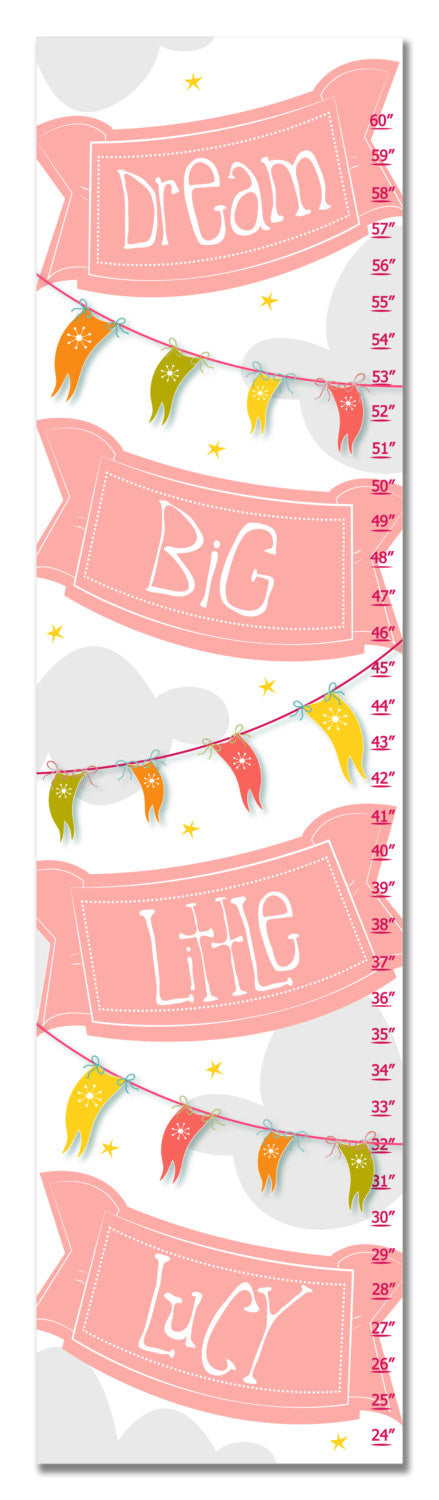 Dream Big Personalized Growth Chart - Pink | Premier Home & Gifts