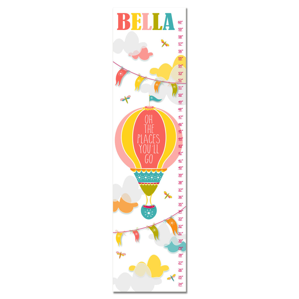 Hot Air Balloon Personalized Growth Chart - Pink | Premier Home & Gifts