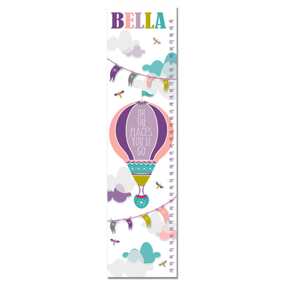 Hot Air Balloon Personalized Growth Chart - Purple | Premier Home & Gifts