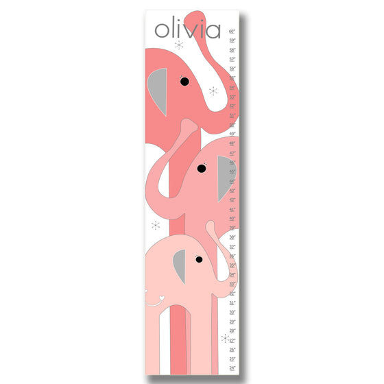  Elephants Personalized Growth Chart - Pink | Premier Home & Gifts