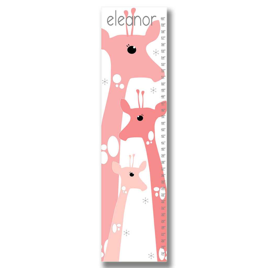 Giraffe Personalized Growth Chart - Pink | Premier Home & Gifts