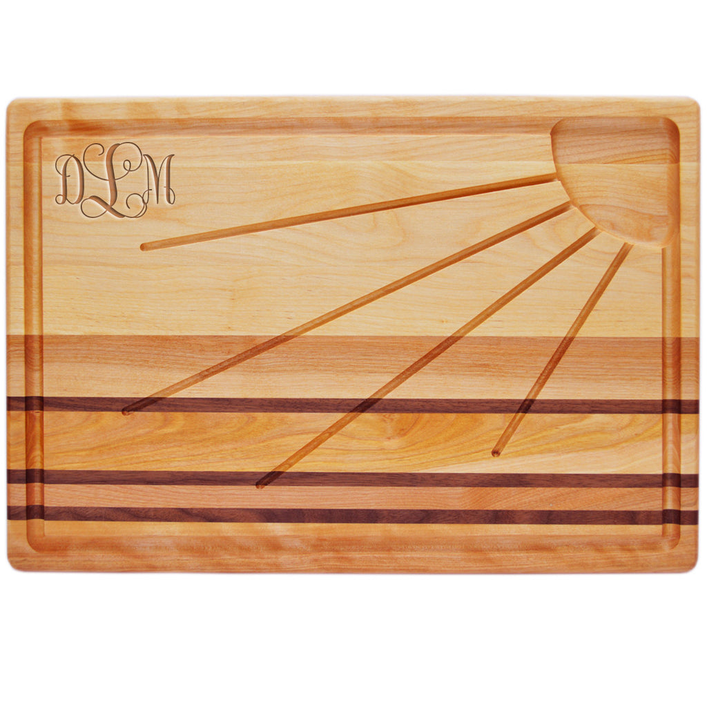 Sunburst Carving Board with Monogram
