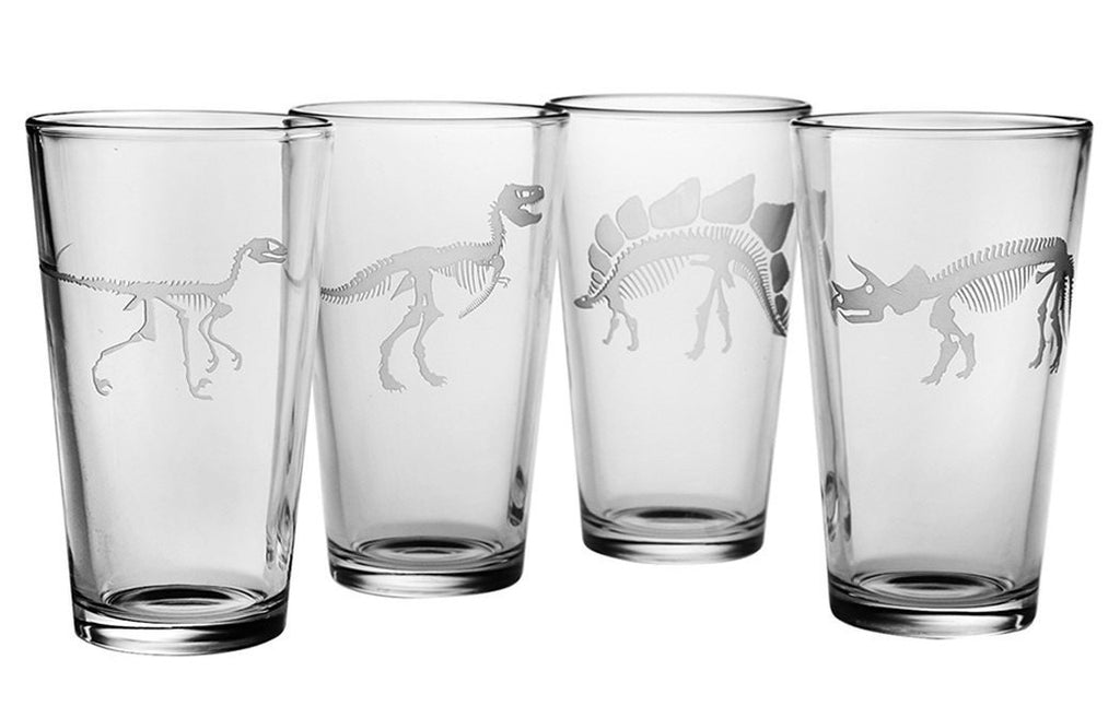 Jurassic Dinosaur Collection Pint Glasses Set of 4