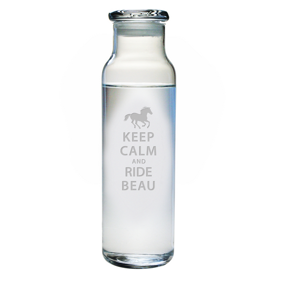 Keep Calm and Ride Water Bottle with Lid - Personalized