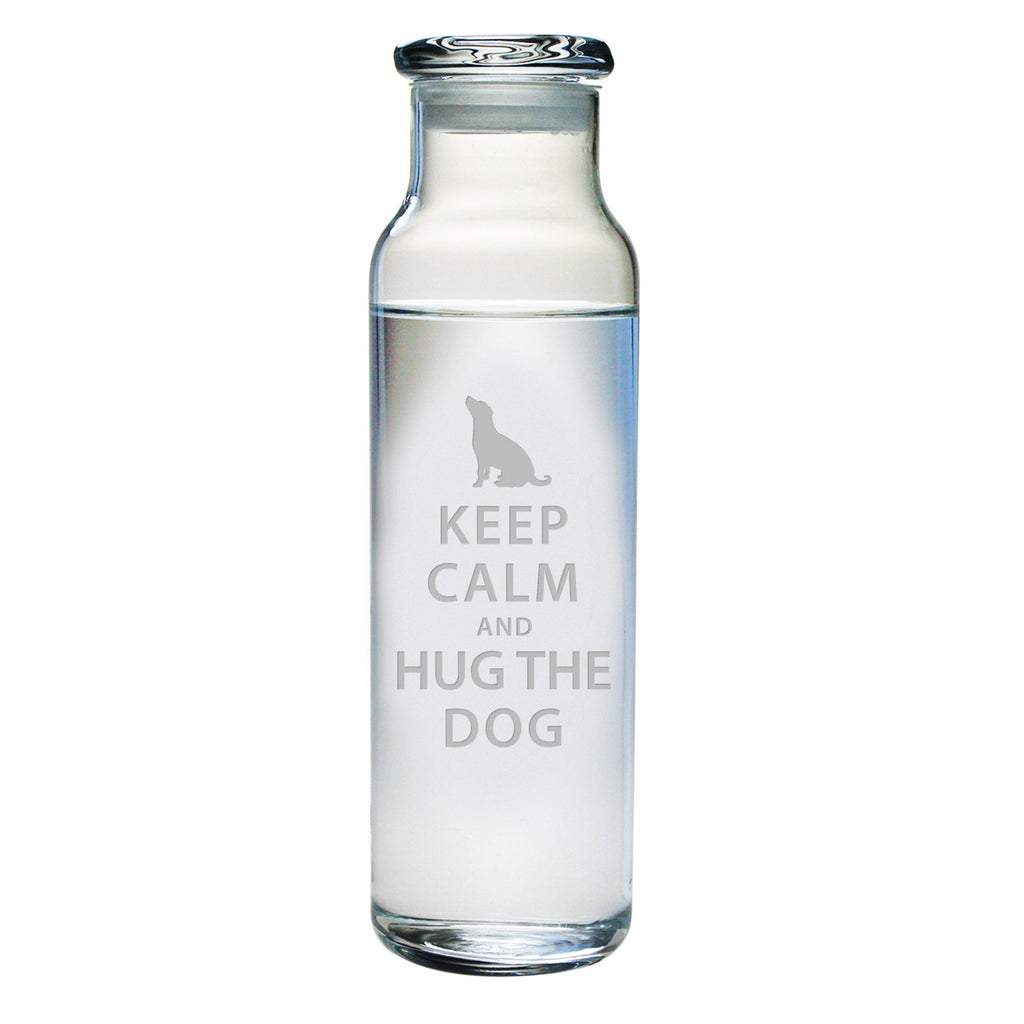 Keep Calm & Hug the Dog Water Bottle with Lid