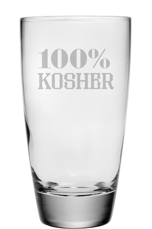100% Kosher Highball Glasses ~ Set of 4