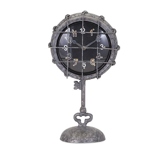 Grid Metal Pedestal Clock