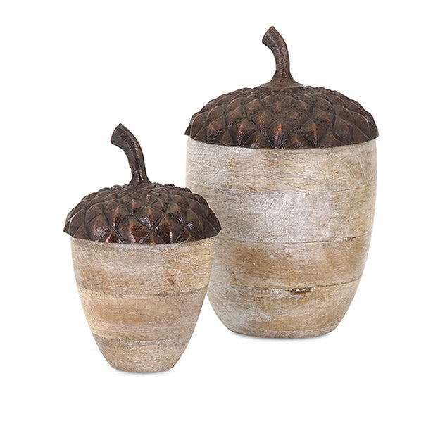 Mango Wood Acorns - Set of 2
