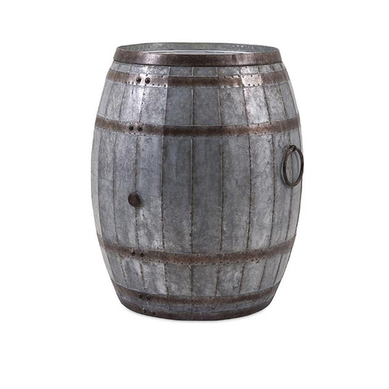 Metal Wine Barrel Storage Table