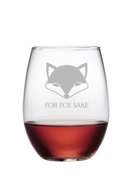 For Fox Sake Stemless Wine Glasses ~ Set of 4