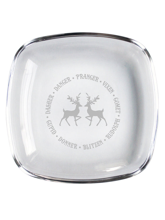 Reindeer Rollcall Glass Plate