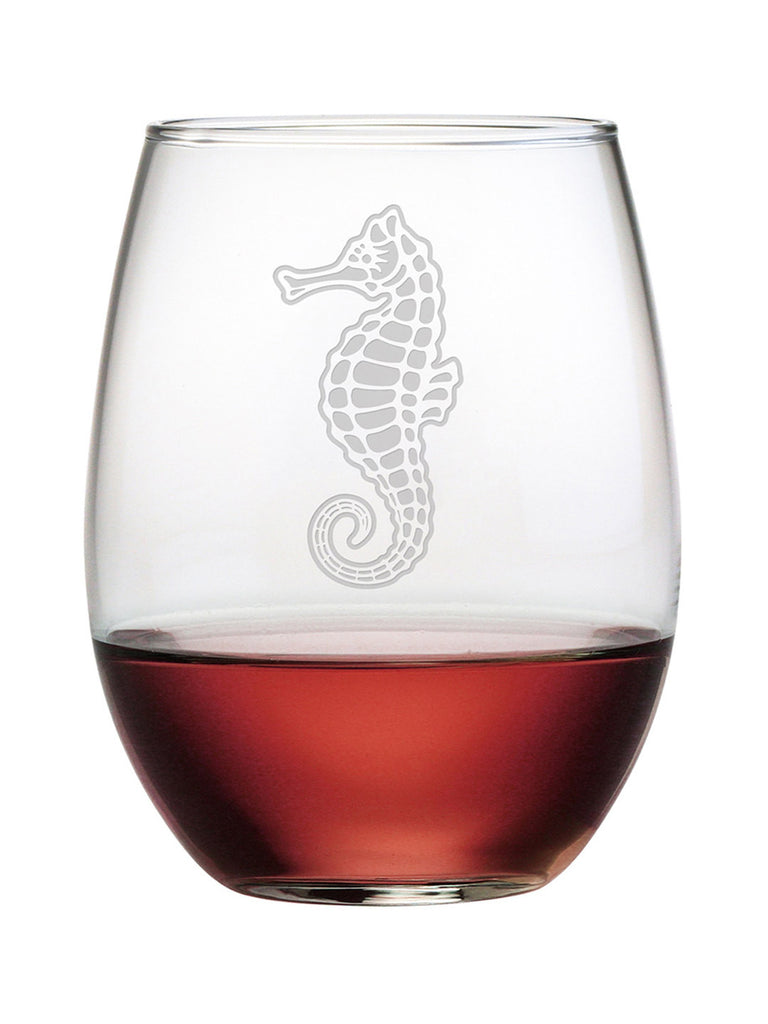 Seahorse Stemless Wine Glasses