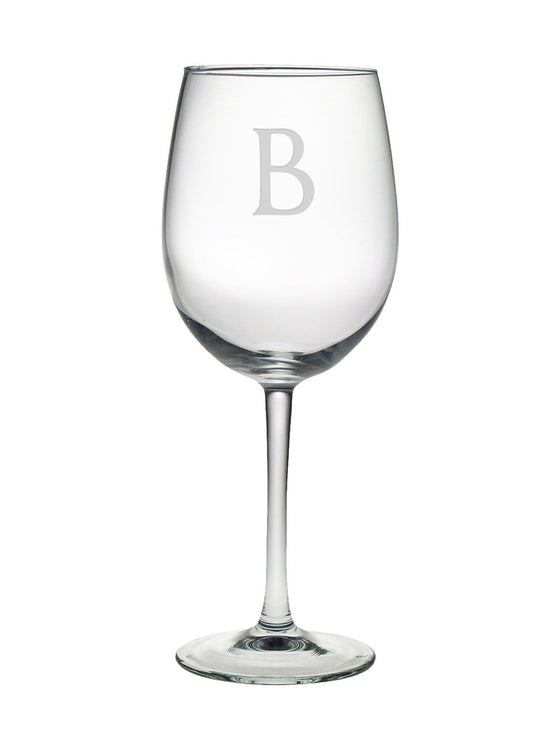 Initial Wine Glasses ~ Set of 4