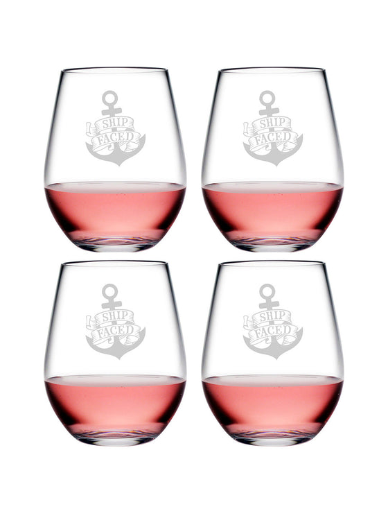 Ship Faced Tritan™ Shatterproof Stemless Tumblers - Funny Gifts