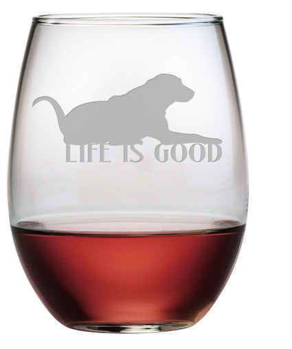 Life is Good Stemless Wine Glasses