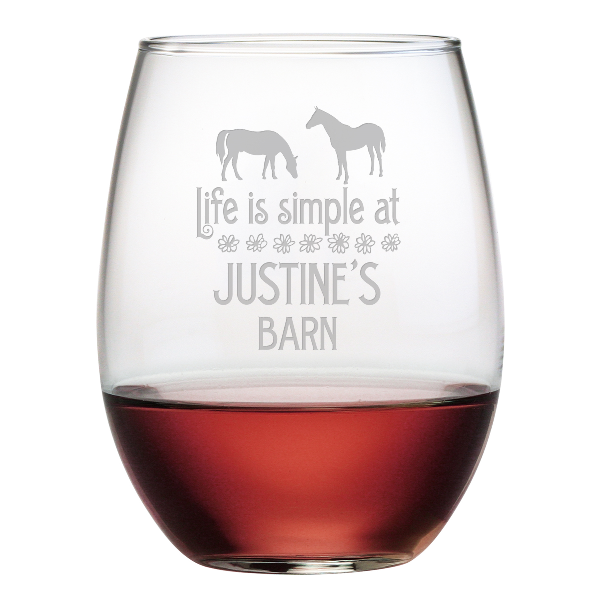 Wine Because You Never Got A Pony - Stemless Wine Glass