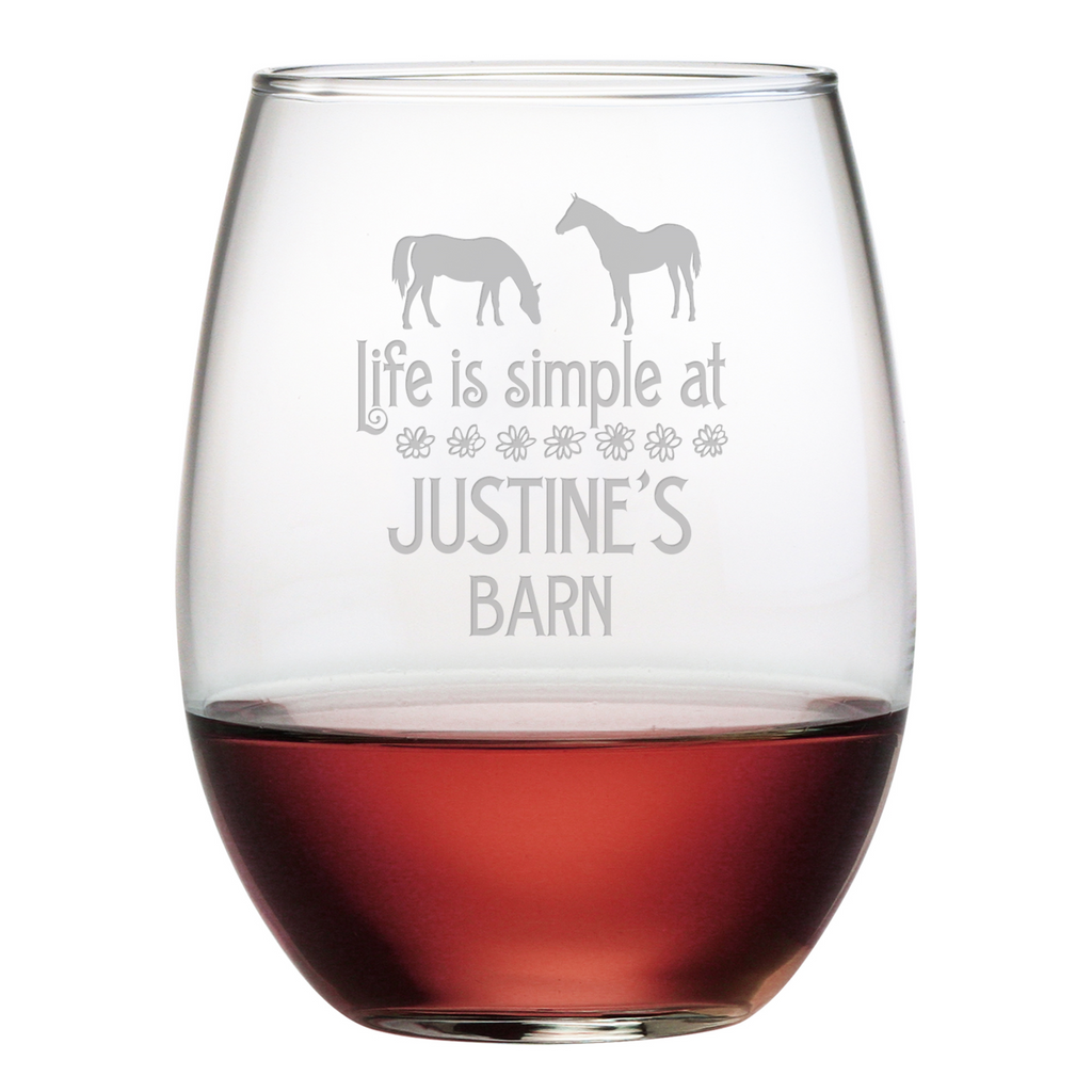 Life Is Simple Stemless Wine Glasses
