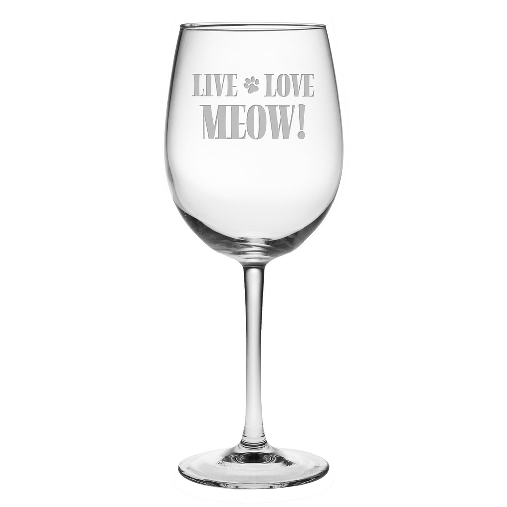 Live Love Meow Wine Glasses - Premier Home & Gifts