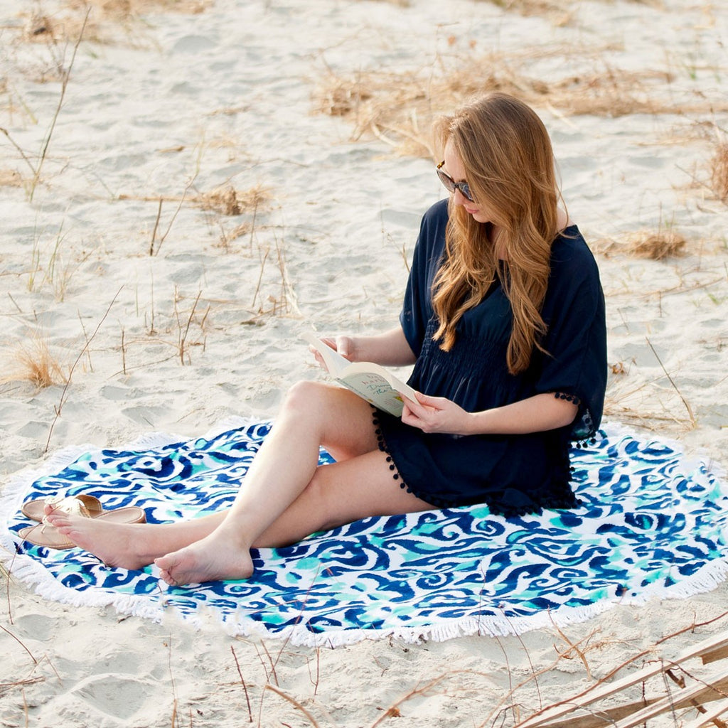 Luna Lagoon Round Beach Towel - Monogrammed Gifts