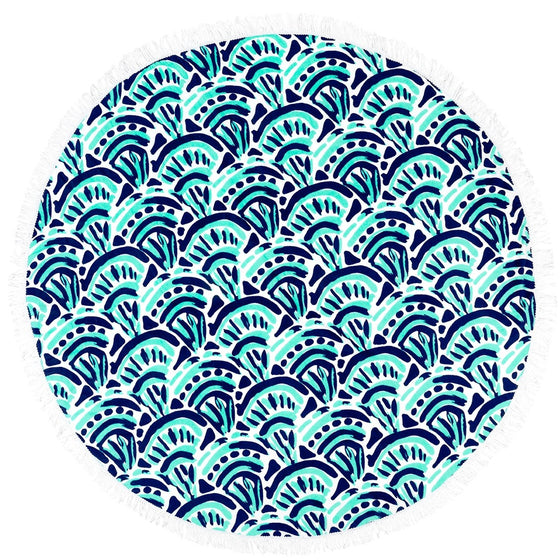 Make Waves Round Beach Towel - Monogrammed Gifts