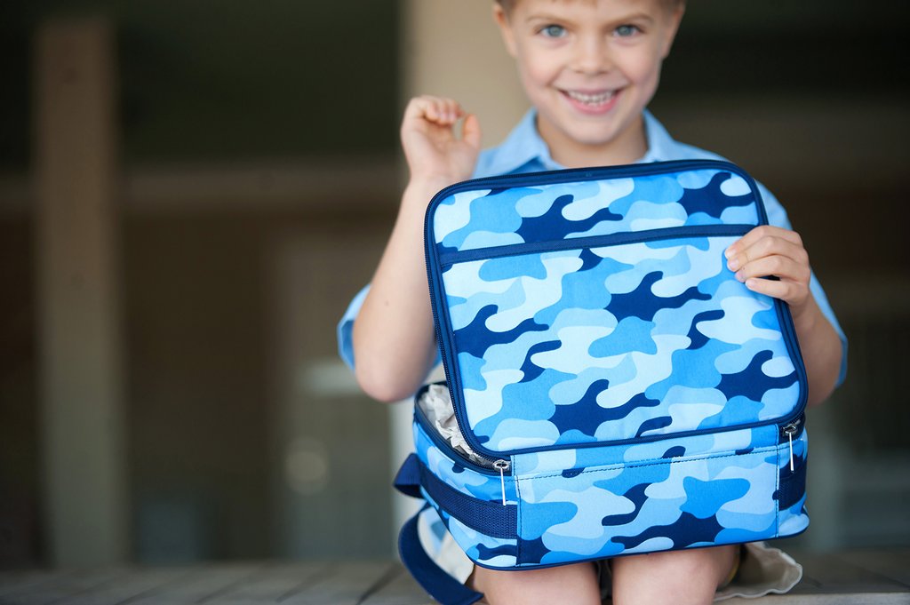 Blue Camo Personalized Lunch Bag