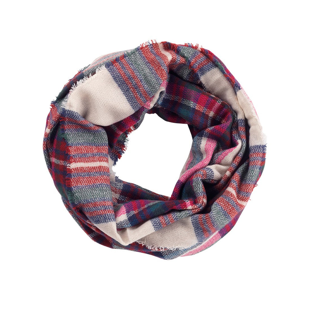 Infinity Scarf Monogrammed - Pink and Green