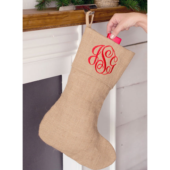 Christmas Stocking - Burlap Design | Premier Home & Gifts