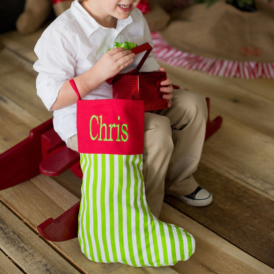 Christmas Stocking - Stripe Design | Premier Home & Gifts