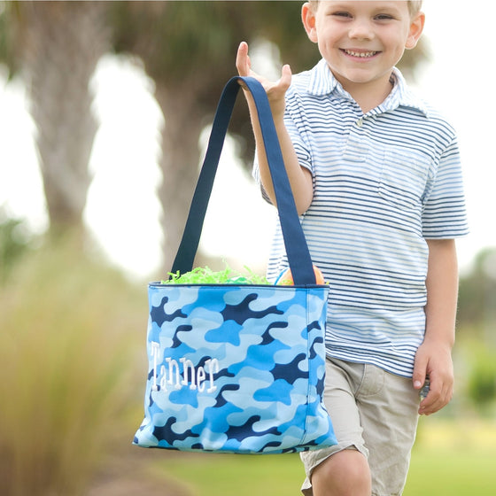 Blue Camo Easter Bucket - Easter Baskets - Easter Totes