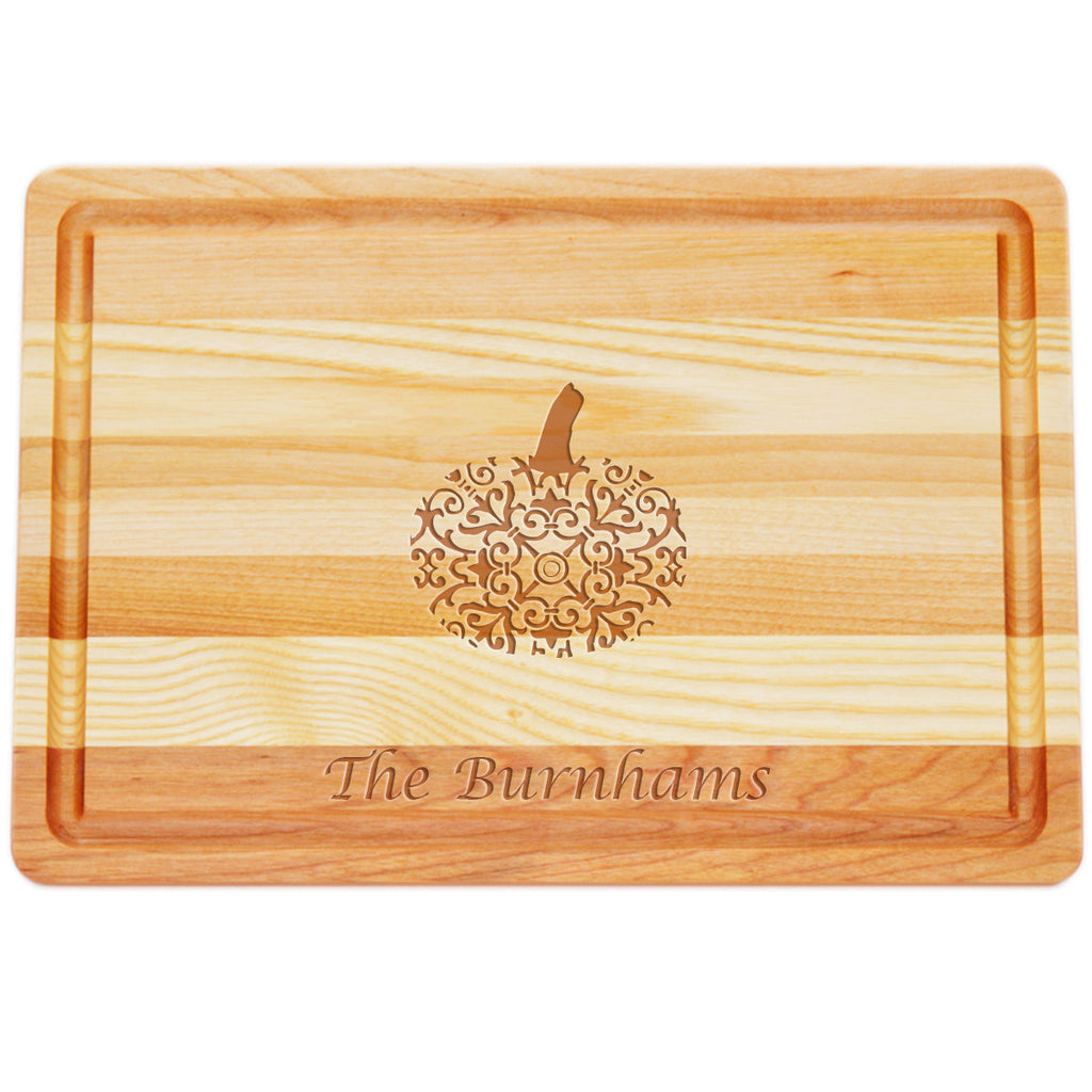 Pumpkin Personalized Serving Wood Tray