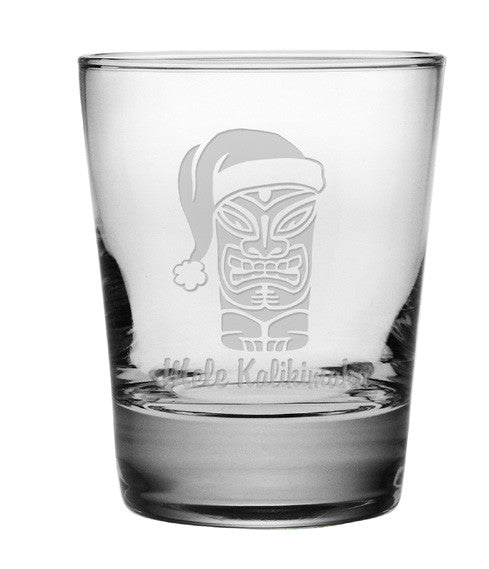 Mele Kalikimaka Double Old Fashioned Glasses ~ Set of 4