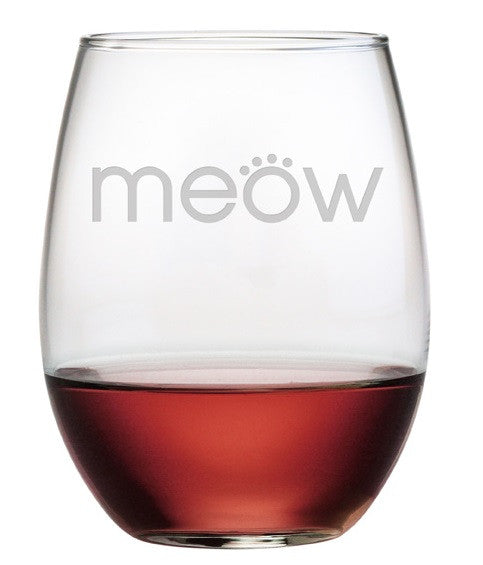 Meow Stemless Wine Glasses